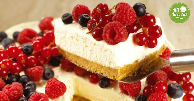 Pastel de Queso con frutos rojos