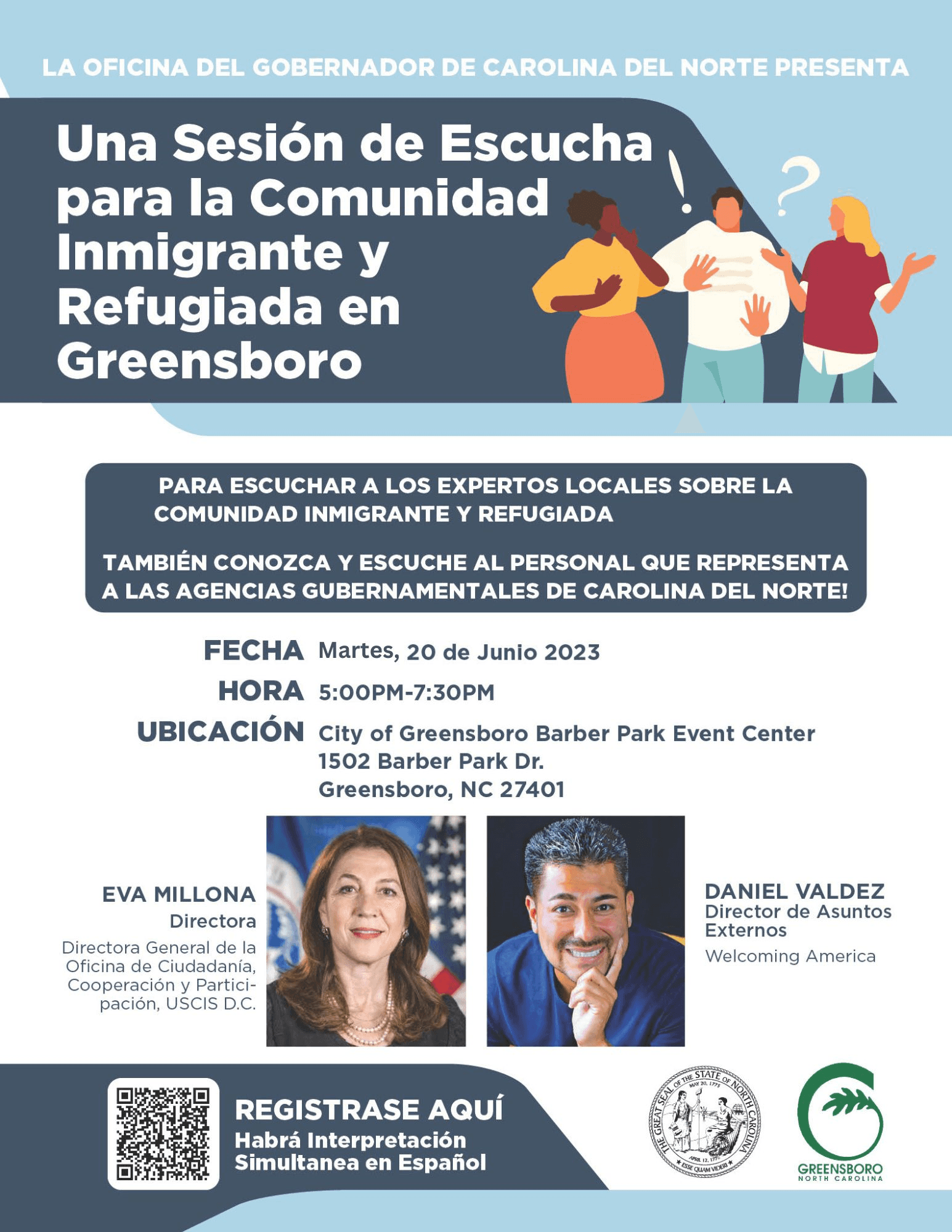 Sesión de Escucha para la Comunidad Inmigrante y Refugiada de Greensboro