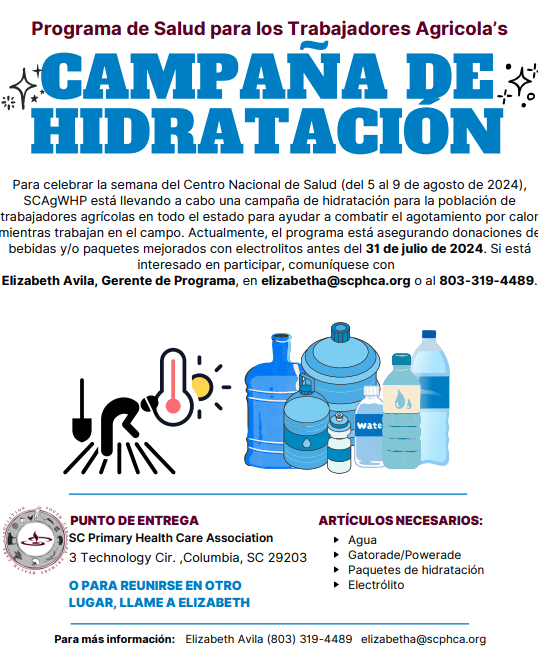 Programa de Salud para los  Trabajadores Agricolas "Campaña de hidratación"