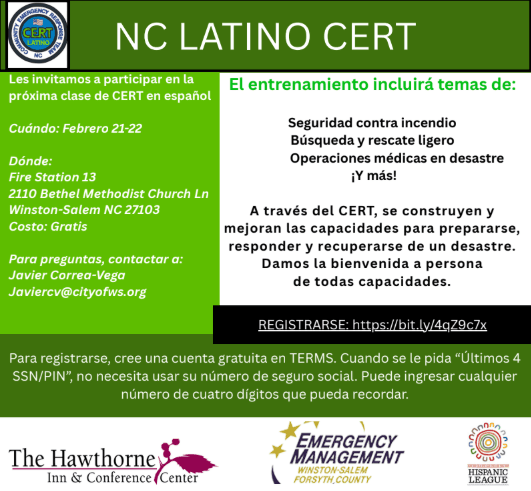 Equipo de Respuesta a Emergencias de la Comunidad Latina (CERT)