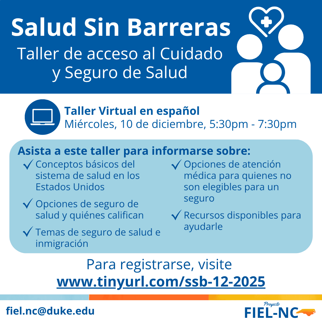 Taller Virtual-- Salud Sin Barreras / Virtual Class – Health without Barriers