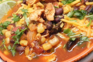 Sopa de enchilada con pollo