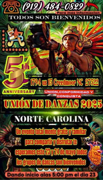 “Encuentro de Danzas 2025” celebrará la herencia indígena con diversidad cultural y espiritualidad ancestral en Carolina del Norte